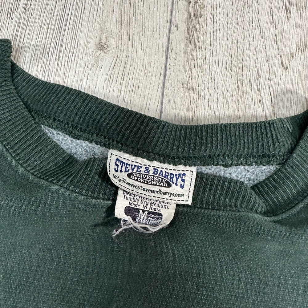 Vintage Michigan State Embroidered Green Sweatshirt Size Medium - Picture 3 of 9